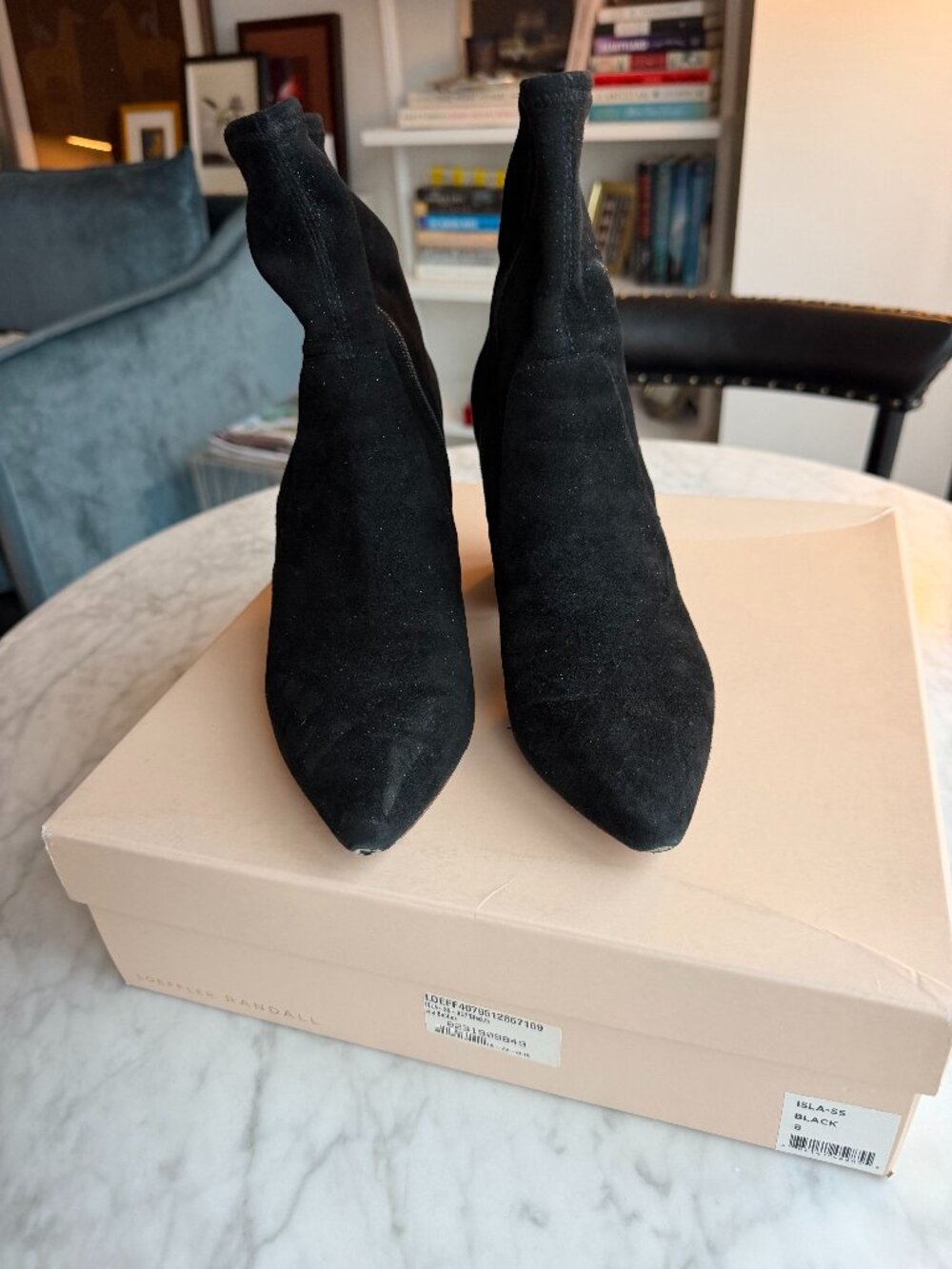 Loeffler Randall Black Suede Heeled Bootie